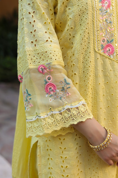 Pastel Yellow Lucknowi Chikankari Suit