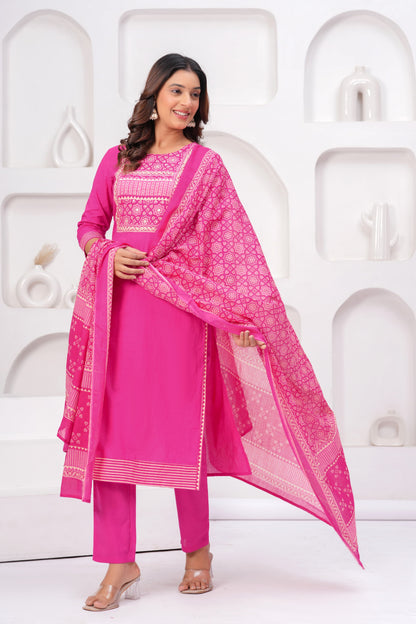 Gulab Geometric Cotton Suit Set