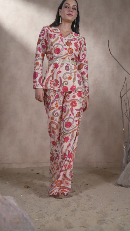 Digital Printed Bell Bottom Pant Set