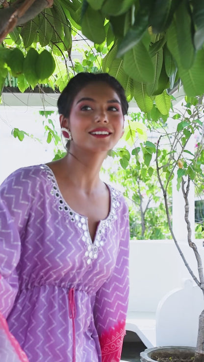 ZigZag Printed Muslin Kaftan